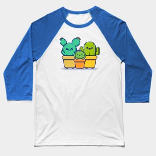 Happy Cactus Plant Family Baseball T-Shirt